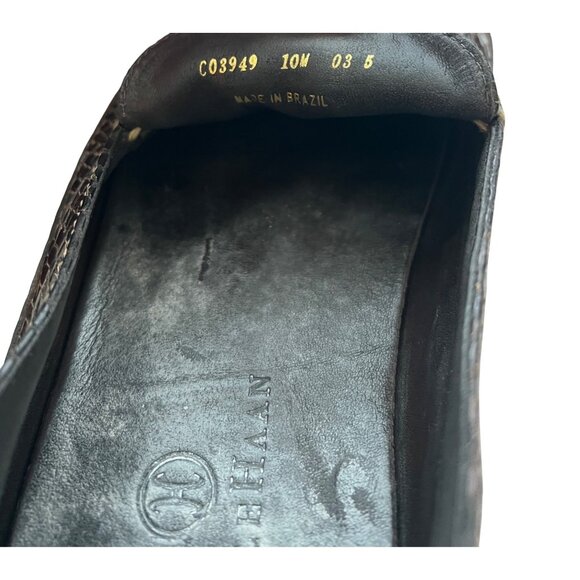 Vintage Snakeskin Embossed Leather Loafer Shoes For Men By Cole Haan Size 10 - Picture 10 of 10